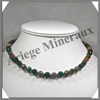 JASPE OCEAN - Collier Perles Facetes 8 mm - 44 cm - A003