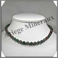 JASPE OCEAN - Collier Perles Facetes 8 mm - 44 cm - A005