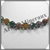 JASPE OCEAN - Collier Perles Facetes 8 mm - 44 cm - A010