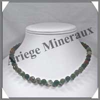 JASPE OCEAN - Collier Perles Facetes 8 mm - 44 cm - A014