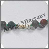 JASPE OCEAN - Collier Perles Facetes 8 mm - 44 cm - A014