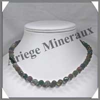 JASPE OCEAN - Collier Perles Facetes 8 mm - 44 cm - A015