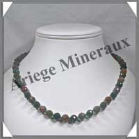 JASPE OCEAN - Collier Perles Facetes 8 mm - 48 cm - A016