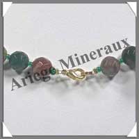 JASPE OCEAN - Collier Perles Facetes 8 mm - 48 cm - A016