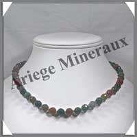 JASPE OCEAN - Collier Perles Facetes 8 mm - 44 cm - A017