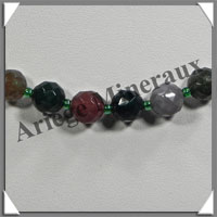JASPE OCEAN - Collier Perles Facetes 8 mm - 43 cm - A018