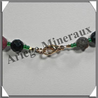 JASPE OCEAN - Collier Perles Facetes 8 mm - 43 cm - A018