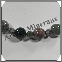 JASPE OCEAN - Collier Perles 13 mm et Perles Facetes 8 mm en altern - 44 cm - A002