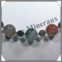 JASPE OCEAN - Collier Perles 13 mm et Perles Facetes 8 mm en altern - 50 cm - A004