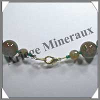 JASPE OCEAN - Collier Perles 13 mm et Perles Facetes 8mm en altern - 50 cm - A005