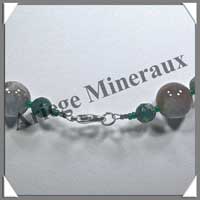 JASPE OCEAN - Collier Perles 13 mm et Perles Facetes 8 mm en altern - 50 cm - A006