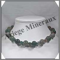 JASPE OCEAN - Collier Perles 13 mm et Perles Facetes 8 mm en altern - 42 cm - A008