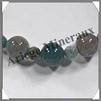 JASPE OCEAN - Collier Perles 13 mm et Perles Facetes 8 mm en altern - 42 cm - A008