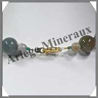 JASPE OCEAN - Collier Perles 13 mm et Perles Facetes 8 mm en altern - 42 cm - A008
