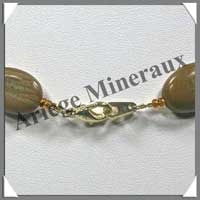 JASPE PAYSAGE - Collier Compos - 7 Ovales 30x20 et 16x12 mm en dgrad - 47 cm - M002