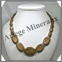 JASPE PAYSAGE - Collier Compos - Ovales 30x25, 30x20 et 16x12 mm - 50 cm - M005