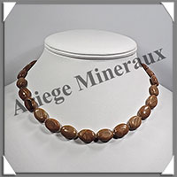 JASPE PAYSAGE - Collier Compos - Ovales 16x12 mm - 41 cm - M001