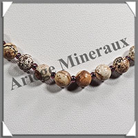 JASPE PAYSAGE- Collier Perles 6 mm - 45 cm - M003
