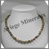 JASPE PAYSAGE- Collier Perles 8 mm - 44 cm - M002