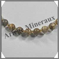 JASPE PAYSAGE- Collier Perles 8 mm - 44 cm - M003