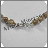 JASPE PAYSAGE- Collier Perles 8 mm - 44 cm - M003
