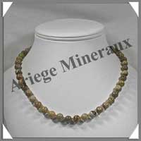 JASPE PAYSAGE- Collier Perles 8 mm - 45 cm - M004