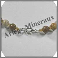 JASPE PAYSAGE- Collier Perles 8 mm - 45 cm - M004