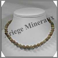 JASPE PAYSAGE- Collier Perles 8 mm - 41 cm - M005