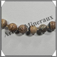 JASPE PAYSAGE- Collier Perles 8 mm - 45 cm - M007