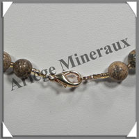 JASPE PAYSAGE- Collier Perles 8 mm - 45 cm - M007