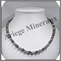 JASPE PICASSO - Collier Perles 8 mm - 49 cm - M001