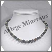 JASPE PICASSO - Collier Perles 8 mm - 47 cm - M002