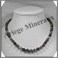 JASPE PICASSO - Collier Perles 8 mm - 45 cm - M003