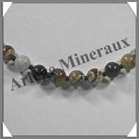 JASPE PICASSO - Collier Perles 8 mm - 45 cm - M003