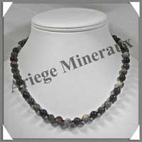 JASPE PICASSO - Collier Perles 8 mm - 45 cm - M004