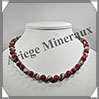 JASPE ROUGE - Collier Perles 12 mm - 47 cm - M002 Afrique du Sud