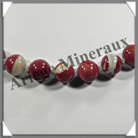 JASPE ROUGE - Collier Perles 12 mm - 47 cm - M002