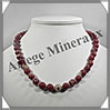 JASPE ROUGE - Collier Perles 12 mm - 48 cm - M003 Afrique du Sud