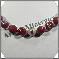 JASPE ROUGE - Collier Perles 12 mm - 48 cm - M003