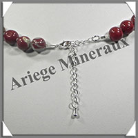 JASPE ROUGE - Collier Perles 12 mm - 48 cm - M003