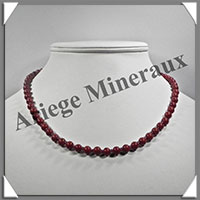 JASPE ROUGE - Collier Perles 6 mm - 45 cm - M001