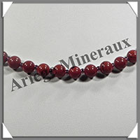 JASPE ROUGE - Collier Perles 6 mm - 45 cm - M001