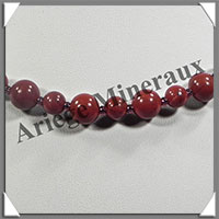 JASPE ROUGE - Collier Perles 6 et 8 mm en altern - 45 cm - M001