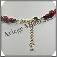 JASPE ROUGE - Collier Perles 6 et 8 mm en altern - 45 cm - M001