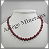 JASPE ROUGE - Collier Perles 6 et 8 mm en altern - 46 cm - M002 Afrique du Sud
