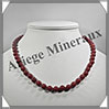 JASPE ROUGE - Collier Perles 8 mm - 46 cm - M001 Afrique du Sud