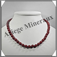 JASPE ROUGE - Collier Perles 8 mm - 46 cm - M001