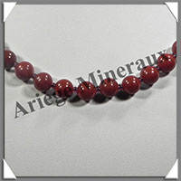 JASPE ROUGE - Collier Perles 8 mm - 46 cm - M001