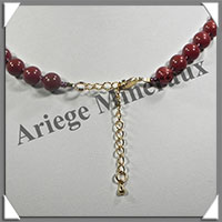 JASPE ROUGE - Collier Perles 8 mm - 46 cm - M001