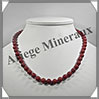 JASPE ROUGE - Collier Perles 8 mm - 45 cm - M002 Afrique du Sud